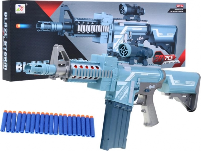 Silbernes Kindergewehr BLAZE STORM mit Optik und 20 Schaumgeschossen, 6+