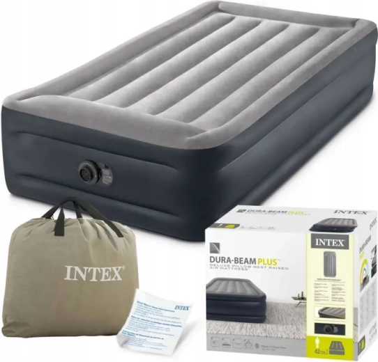 Aufblasbares Einzelbett 191 × 99 × 42 cm mit integrierter Elektropumpe INTEX