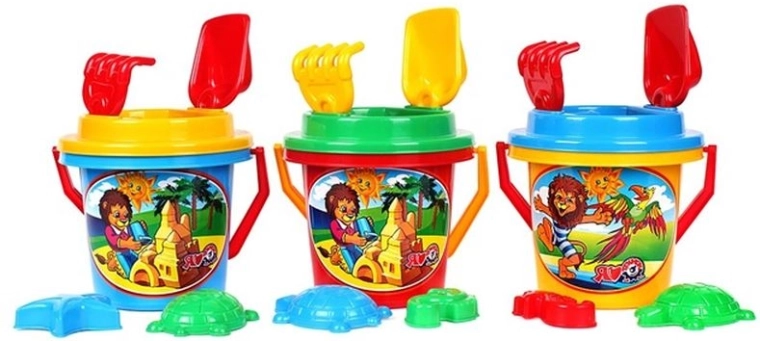 Kinder-Sandspielset mit Eimer, Sieb und Förmchen (3 Varianten)