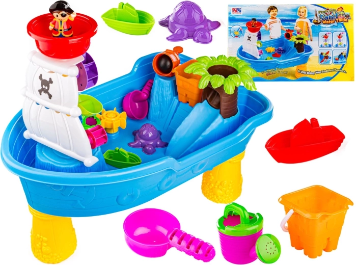 Wasser- und Sandspieltisch Piratenschiff mit Zubehör