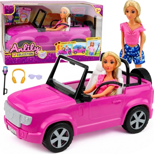 Anlily-Puppe im Cabriolet mit Zubehör