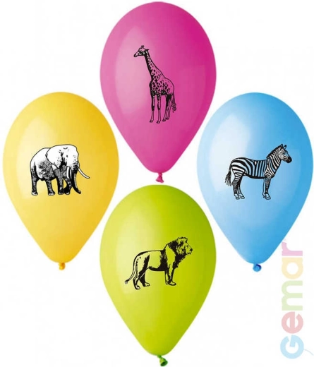 Gemar pastellfarbener Latexballon Safari mit beidseitigem Druck 26 cm – 1 Stück