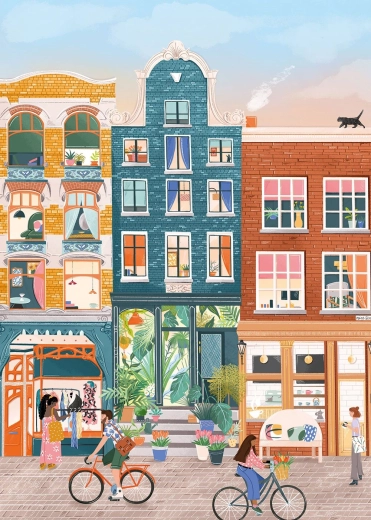 Puzzle Nine Streets, Amsterdam 500 Teile