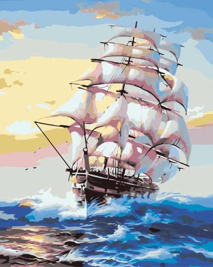 Norimpex Malen nach Zahlen Segelboot 40 × 50 cm