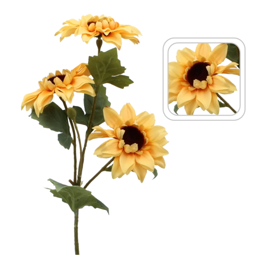 Künstlicher Sonnenblumenzweig 50 cm