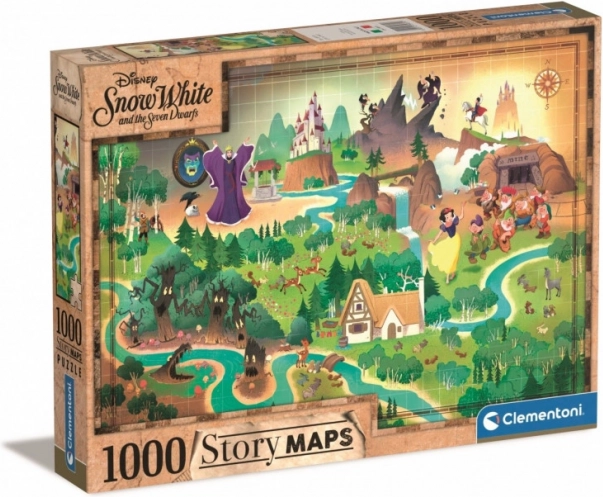 Puzzle 1000 Teile - Schneewittchen Story Maps von Clementoni