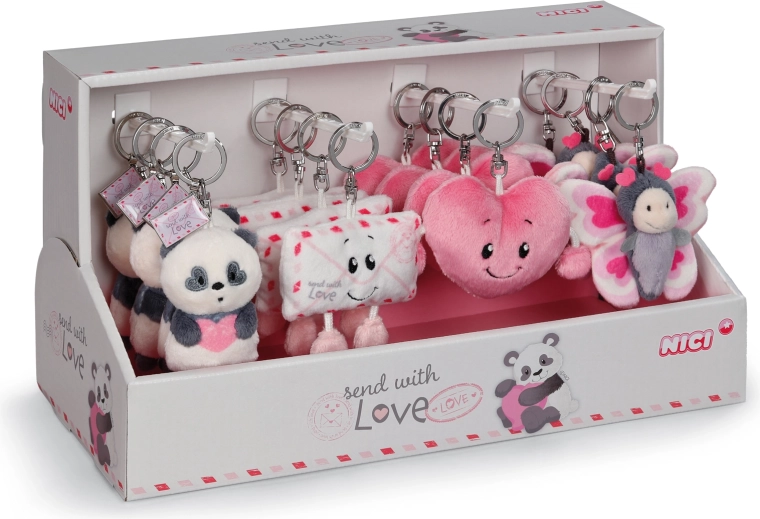 NICI Display Schlüsselanhänger Love 8 cm – Geschenk-Mix mit 4 Motiven (16 Stk.)