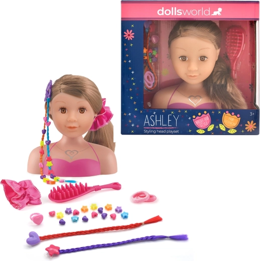 Dolls World Frisierkopf Ashley brünett 21 cm