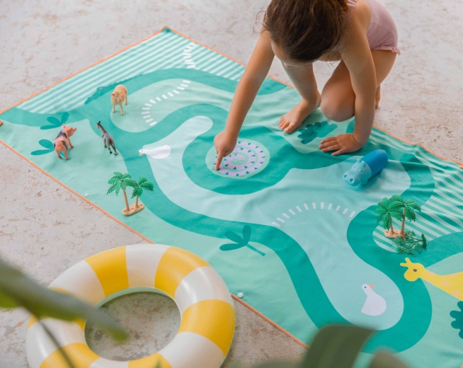 Quut Kinder-Strandtuch Safari 180 × 100 cm