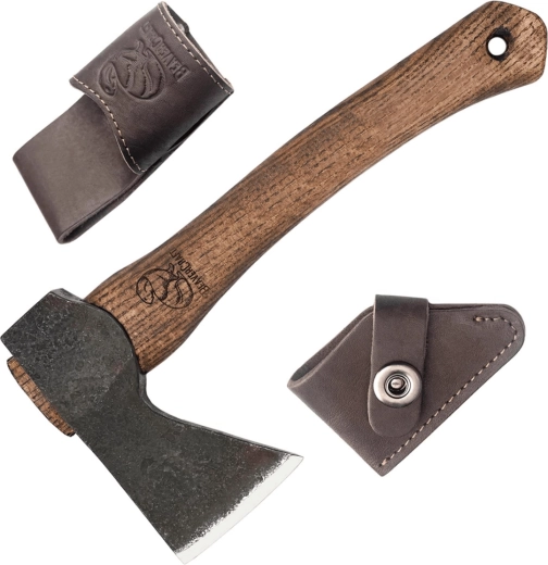 BeaverCraft AX1 kompakte Bushcraft-Axt mit Lederscheide