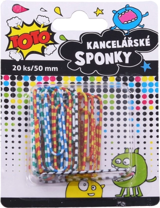 Gestreifte Büroklammer 20 Stk, 50 mm