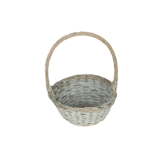 Grauer Weidenkorb mit Henkel 20 × 10 × 28 cm