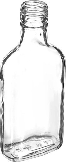 Glaskolbenflasche 200 ml – klare Taschenflasche mit Schraubverschluss 28 mm