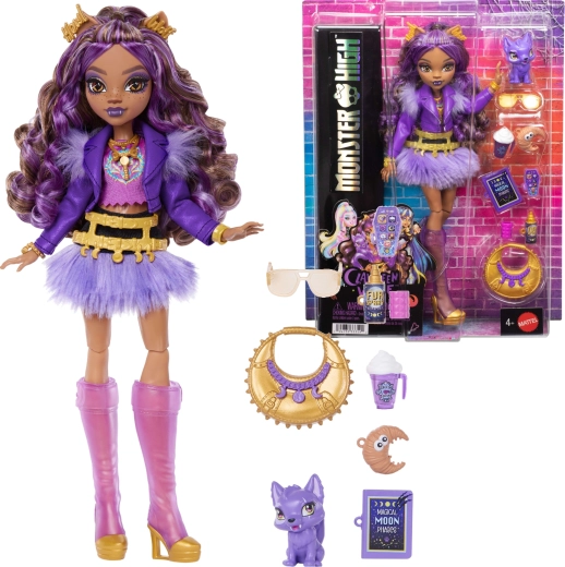 Monster High Clawdeen Wolf Puppe 26 cm mit Zubehör und Haustier