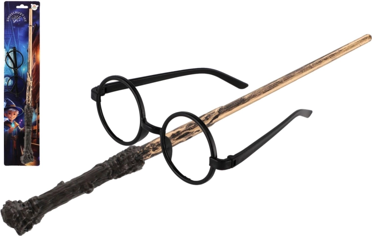Zauberset mit Zauberstab und Brille für Kinder