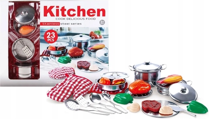 Metall-Topf- und Küchenzubehör-Set für Kinder (23-tlg.)