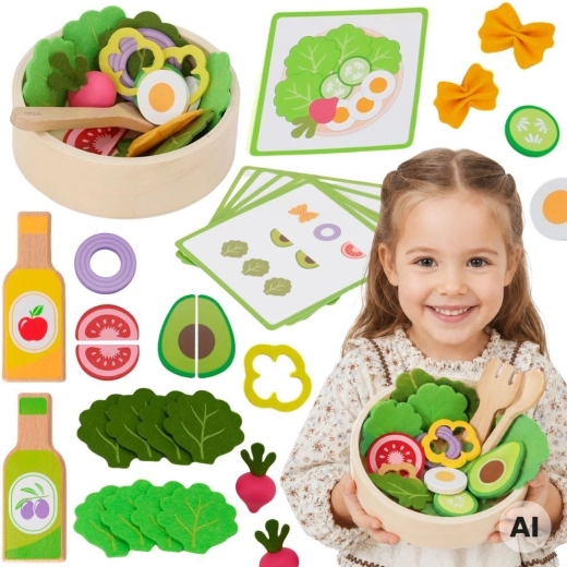 Viga Holzset zur Salatzubereitung 18m+