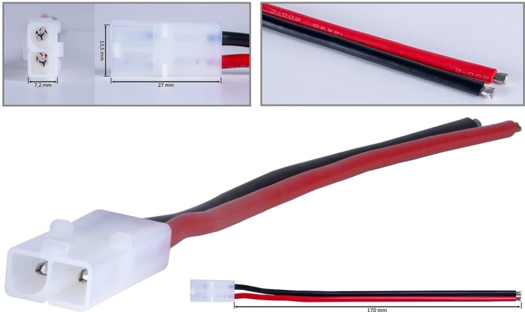 Tamiya-Stecker mit Silikonkabel 2,5 mm², 17 cm