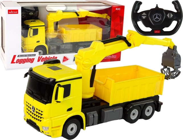 RC-Lkw mit Greifer MERCEDES-BENZ Arocs Rastar – gelb