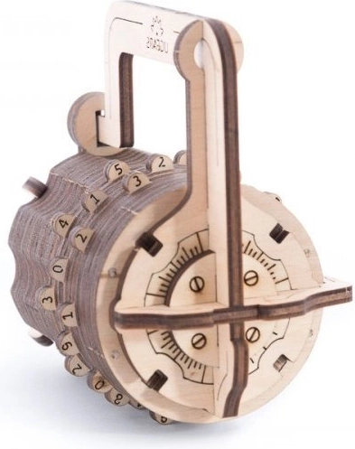 Ugears 3D‑Puzzle Zahlenschloss – mechanisches Holzmodell