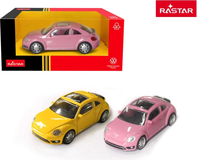Metall-Automodell Rastar Volkswagen Beetle rosa 1:43
