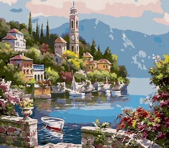 Norimpex Malen nach Zahlen Stadt am See 40 × 50 cm