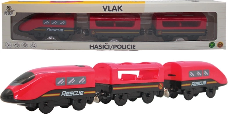 Babu Feuerwehr-Zug mit magnetischen Waggons, batteriebetrieben