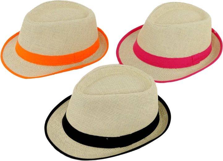Sommerlicher Strohhut Unisex mit farbigem Band – 1 Stück