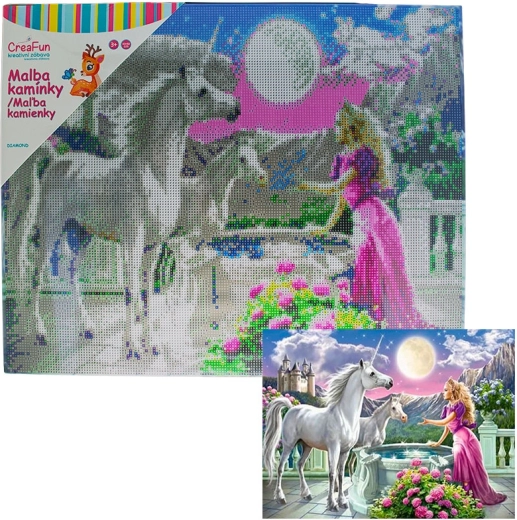 Diamantmalerei Pegasus und Prinzessin 40 × 50 cm
