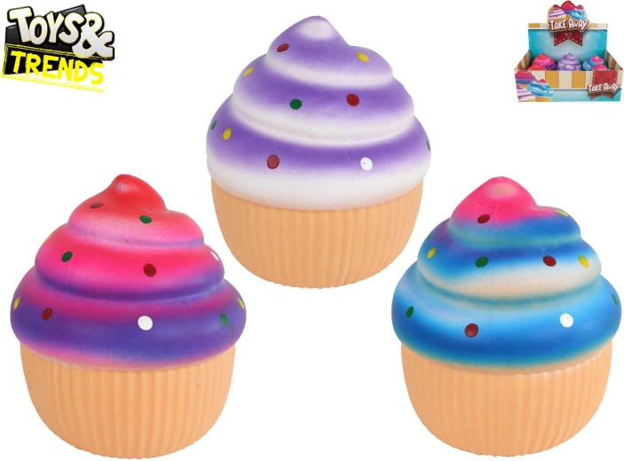 Toys&Trends Mega Squeeze Cupcake – Antistress-Quetsch- und Dehnspielzeug 13 cm (6 Stk., Farbmix)