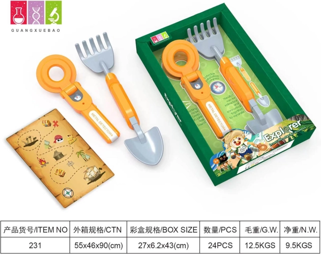 Set für kleine Entdecker mit Metalldetektor