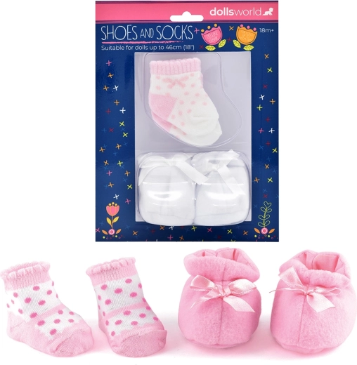 Dolls World Schühchen und Socken für Puppen 46 cm, 2 Ausführungen