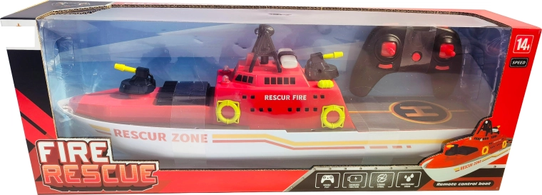 Sparkys RC-Feuerwehr-Rettungsboot 1:10 mit funktionsfähiger Wasserkanone