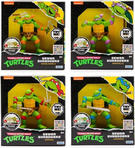 Ninja Turtles Sewer Shredders Actionfigur auf Skateboard mit Rückzugfunktion – 1 Stück