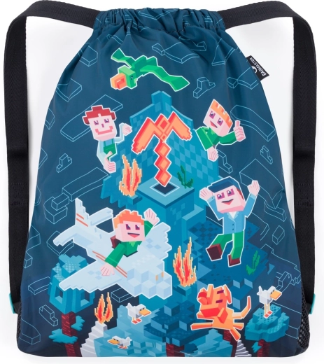 Bagmaster Schulbeutel für Hausschuhe und Sport LUMI 24 E – Würfelbrei