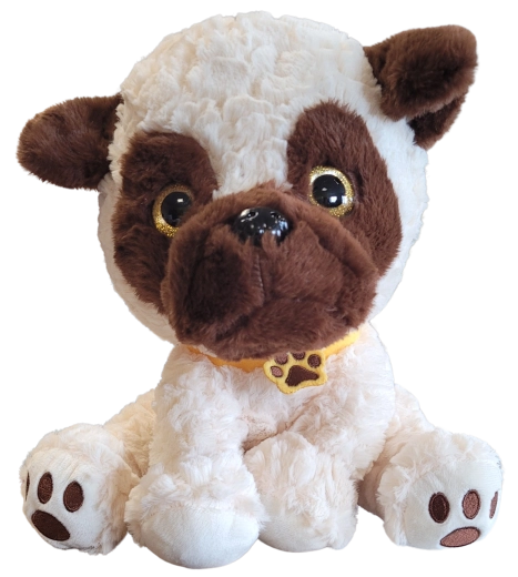 Sitzender Plüschhund mit Halsband 20 cm