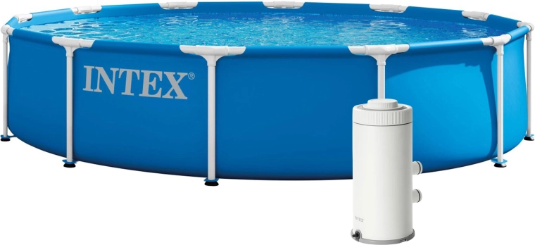 Intex Rahmen-Gartenpool 366 × 76 cm mit Filterpumpe