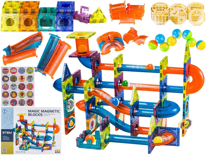 Magnetische Bausteine – Kugelbahn 96 Teile