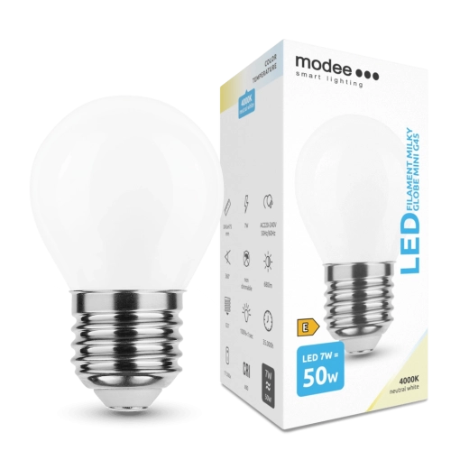 LED-Filamentlampe Modee Milky Globe Mini E27 7 W neutralweiß