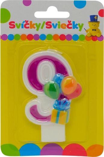 Geburtstagskerze mit Ballons Zahl 9