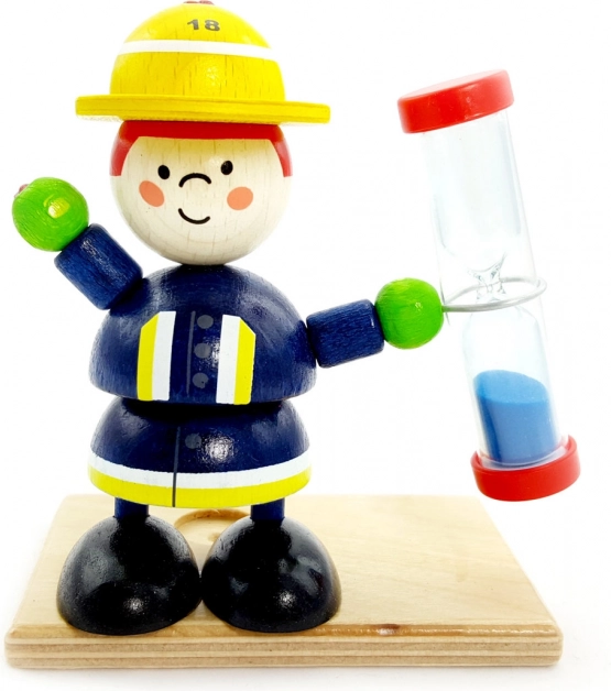 Sanduhr mit Feuerwehrmann-Figur für Kinder