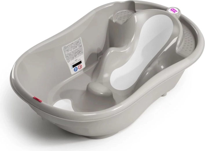 OK Baby mitwachsende rutschfeste Babybadewanne Onda Evolution grau 0–12 Monate
