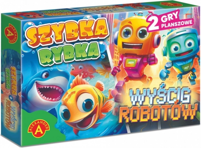 Szybka Rybka / Wyścig Robotów – Set aus zwei einfachen Brettspielen