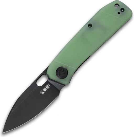 Kubey Hyde KU2104C Taschenmesser 7,5 cm, schwarz, blassgrünes Jade, G10, Clip
