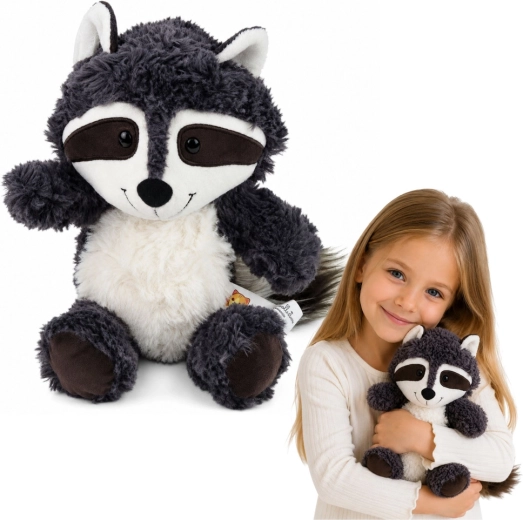 Plüsch-Waschbär weiß und grau 25 cm