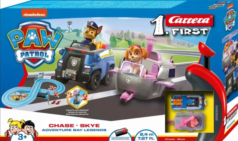 Carrera First Autorennbahn PAW PATROL Chase und Skye 2,4 m