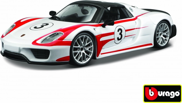 Metallmodellauto 1:24 Porsche 918 Weissach – weiß