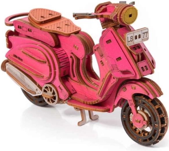 Little Story 3D Holzpuzzle Motorrad Sting Scooter rosa