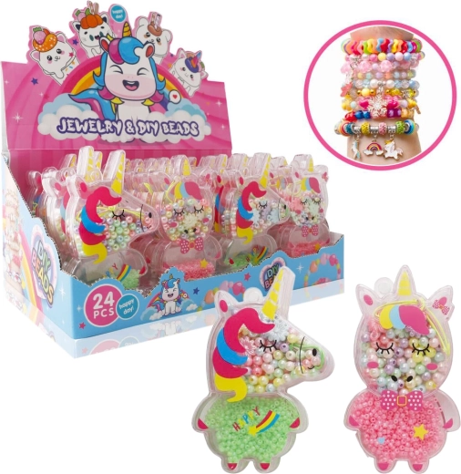 Kreativset zum Auffädeln von Perlen Einhorn (4 Sorten)