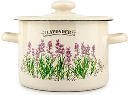 Emaille-Topf mit Deckel 2 l Lavendel